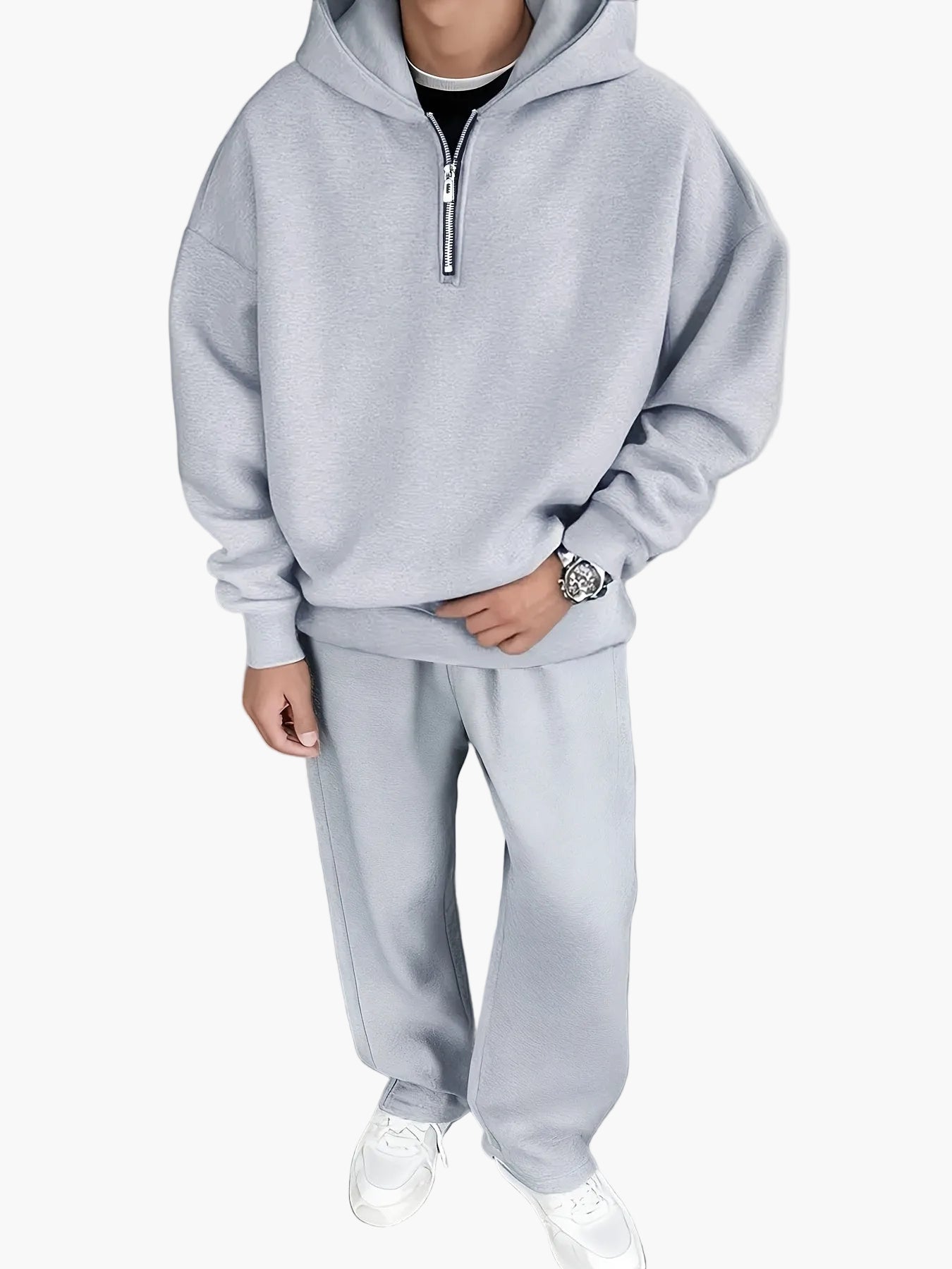 Herren Oversize Hoodie Jogginganzug Set – Streetwear Freizeit Trainingsanzug für Herbst und Winter