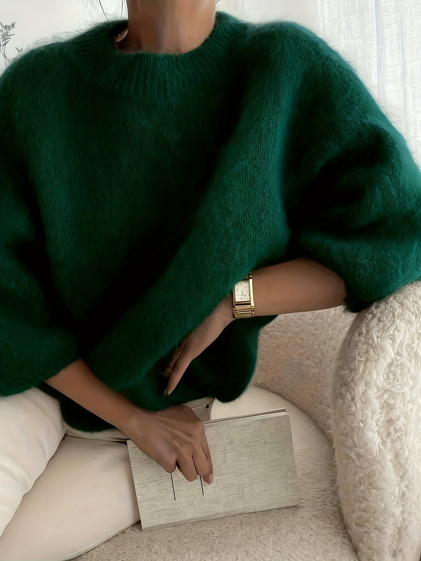 Damen Pullover Elegant Lockerer Schnitt Herbst Winter Stil