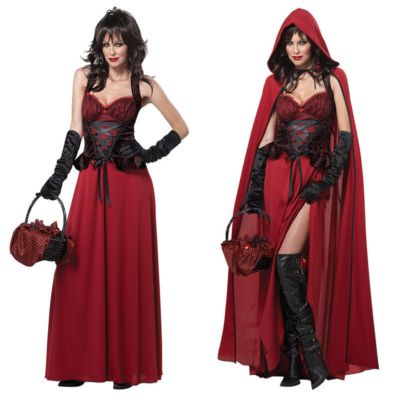 Women's Halloween Costume Fairy Tale Little Red Riding Hood Outfit – Perfect for Parties & Trick-or-Treat