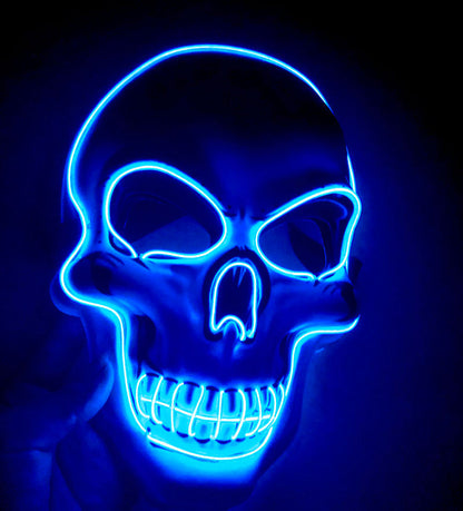 Halloween LED Glowing Skull Mask for Adults – Perfect for Costume Parties & Spooky Decorations
