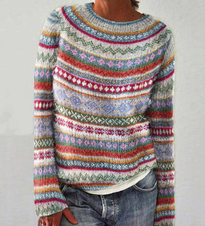 Victoria – Multicolor Rundhals Pullover für Damen