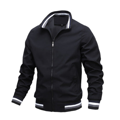 Men's Casual Bomber Jacket with Stand-up Collar – Modern Street Style and Comfort for Everyday and Leisure