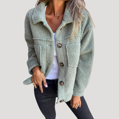 Damen Teddy Fleece Jacke – Modische Sherpa Übergangsjacke für Alltag und Freizeit