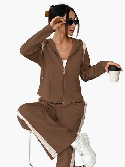 Women's Casual Tracksuit Set with Hoodie – Two-Piece, Casual, Ideal for Everyday and Sports