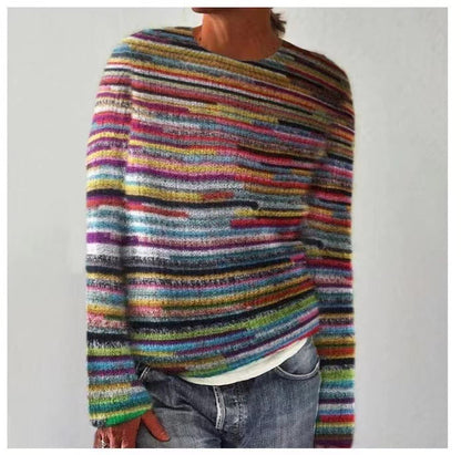 Victoria – Multicolor Rundhals Pullover für Damen