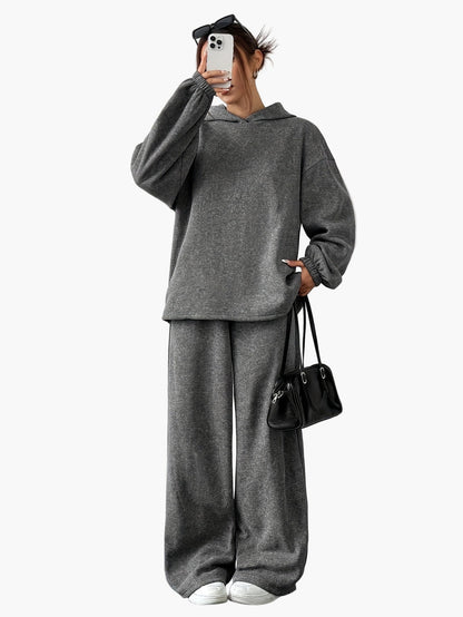 Women's casual hoodie and jogging pants set – comfortable loungewear suit for everyday and relaxation