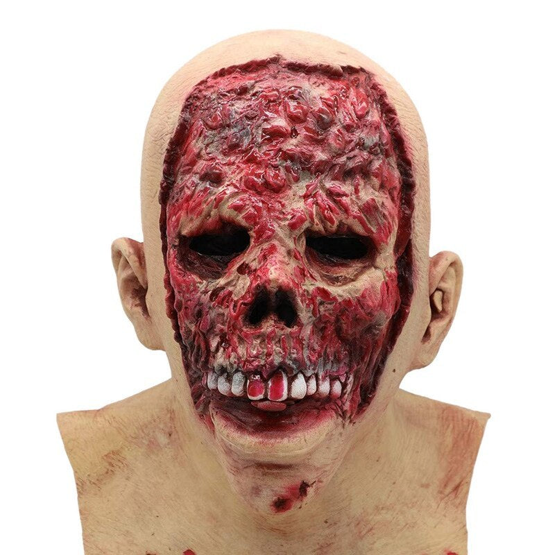 Halloween latex mask for adults – creepy zombie face mask for costumes & parties