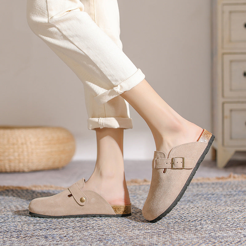 Sophie – Französische Retro Halbschuhe mit geschlossenem Zehenbereich aus veganem Leder