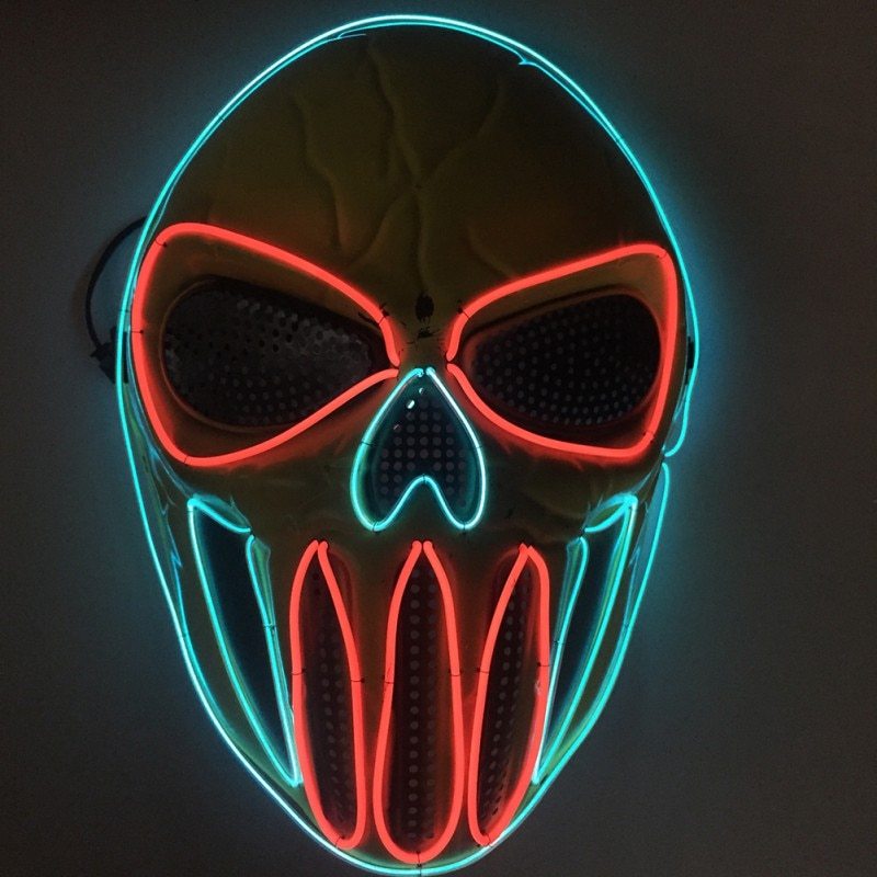 Halloween LED Skull Mask for Adults – Glowing Party and Costume Mask