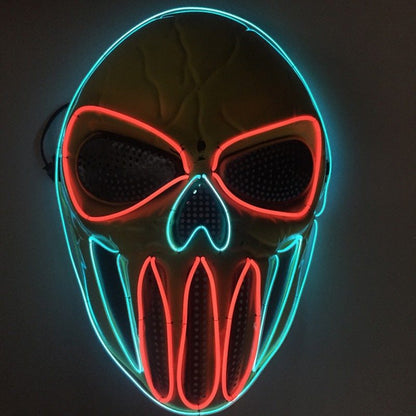 Halloween LED Skull Mask for Adults – Glowing Party and Costume Mask