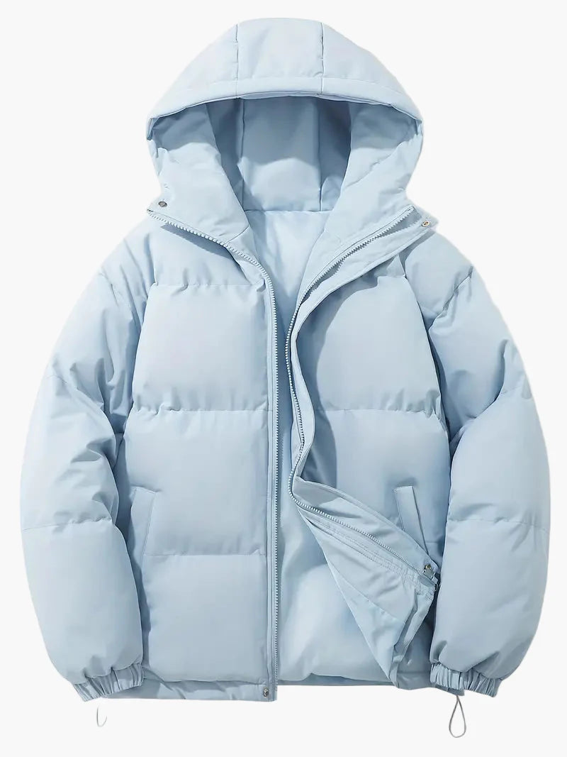 Men's Winter Quilted Jacket with Hood – Classic Style for Cold Days