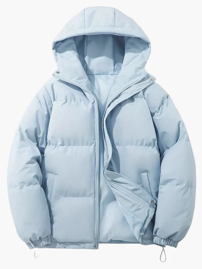 Men's Winter Quilted Jacket with Hood – Classic Style for Cold Days