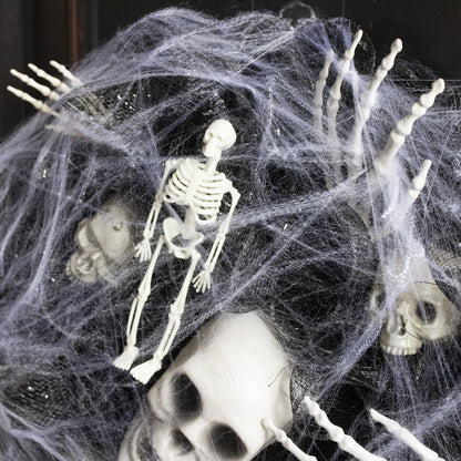 Halloween Door Wreath Skeleton Decoration – Spooky Door Ornament for Halloween Parties & Decor