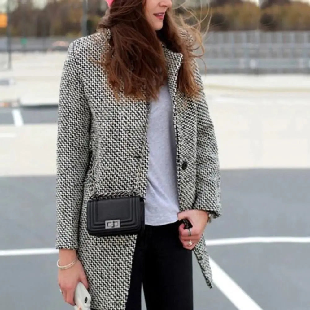 Women's wool coat in blazer style – Elegant winter coat for everyday & office