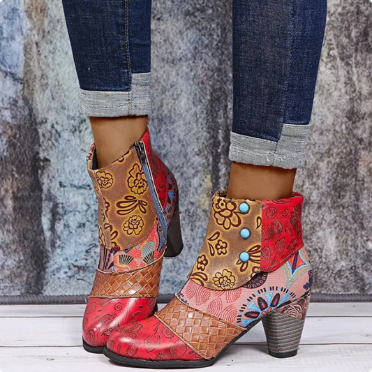 Imogen – Wasserdichte Retro-Stiefel mit Ethno-Design