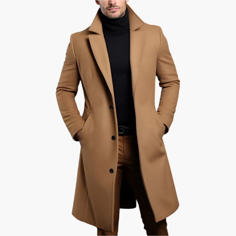 Men's Classic Wool Coat – Elegant Business & Casual Winter Coat