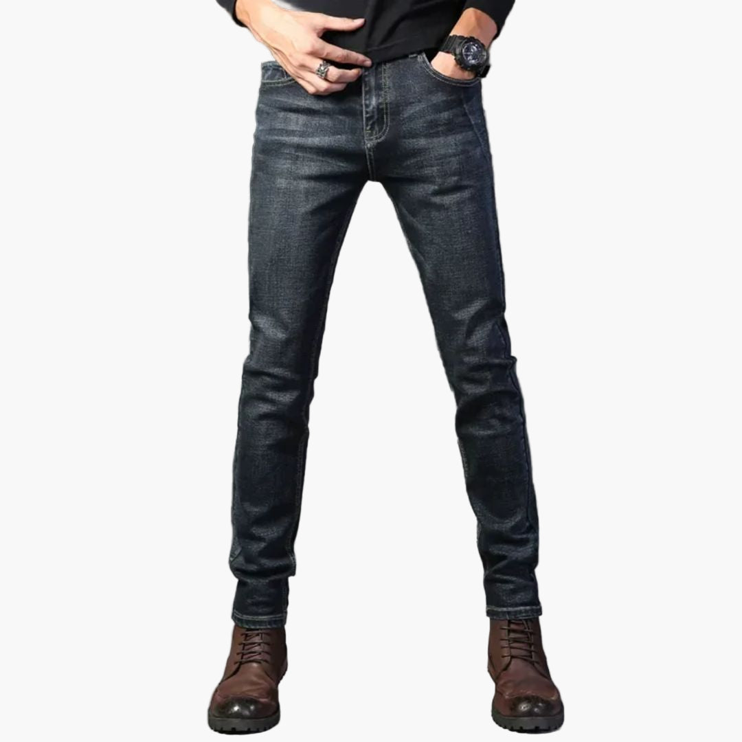 Herren Slim Fit Jeans Gerade Schnitt – Bequeme Stretch-Reisejeans für Alltag und Freizeit