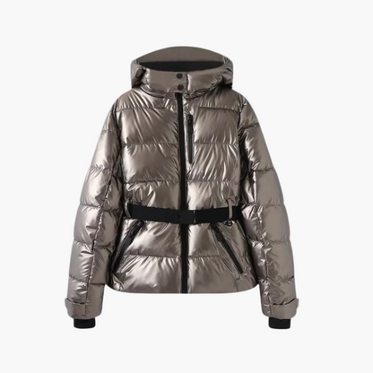 Damen Steppjacke mit Gürtel und Kapuze – Modische Winterjacke für Alltag & Outdoor