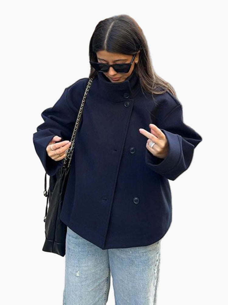 Damen Kurze Double-Breasted Übergangsjacke im modernen Stil – Elegant & Vielseitig für den Alltag