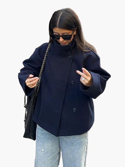 Damen Kurze Double-Breasted Übergangsjacke im modernen Stil – Elegant & Vielseitig für den Alltag