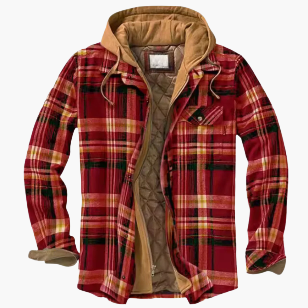 Herren Flanelljacke mit Kapuze – Klassischer Holzfäller-Look, Gefüttert & Vielseitig für Outdoor und Alltag