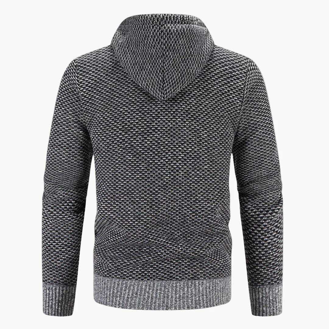 Herren Strick-Kapuzenjacke für Herbst & Winter – Warmes Freizeit Hoodie mit Reißverschluss