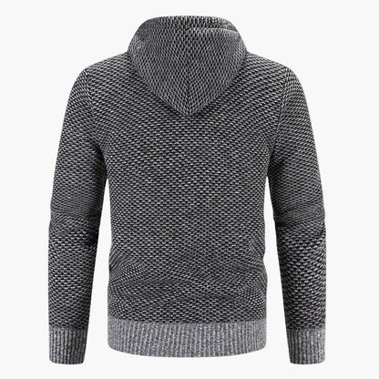 Herren Strick-Kapuzenjacke für Herbst & Winter – Warmes Freizeit Hoodie mit Reißverschluss