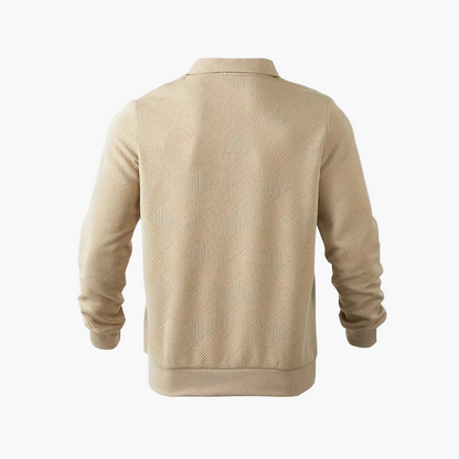 Men's Vintage Sweatshirt with Zipper – Geometric Pattern, Fashionable & Versatile