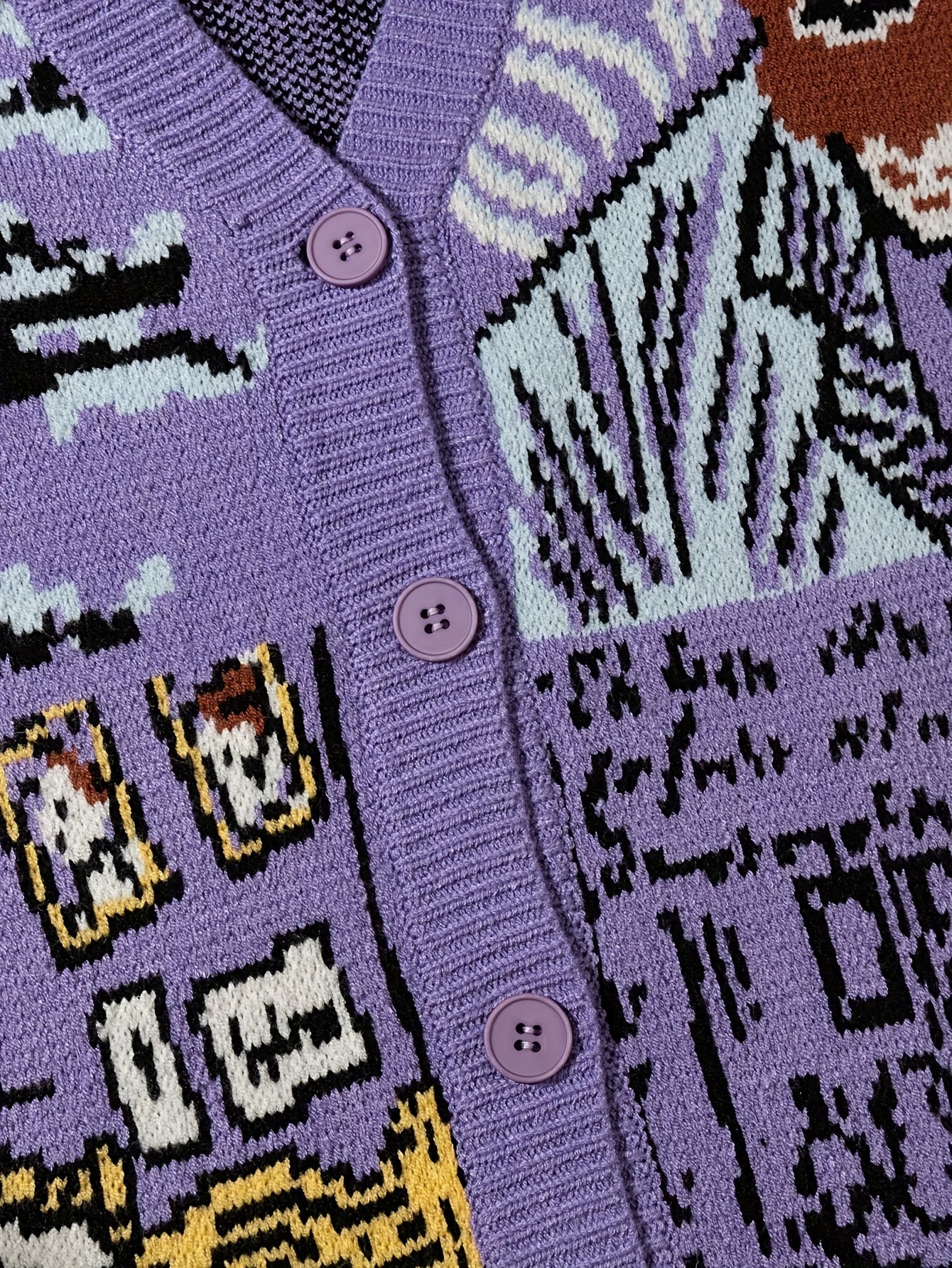 Men's knitted cardigan in art style with Van Gogh motif – Casual cardigan for autumn and winter