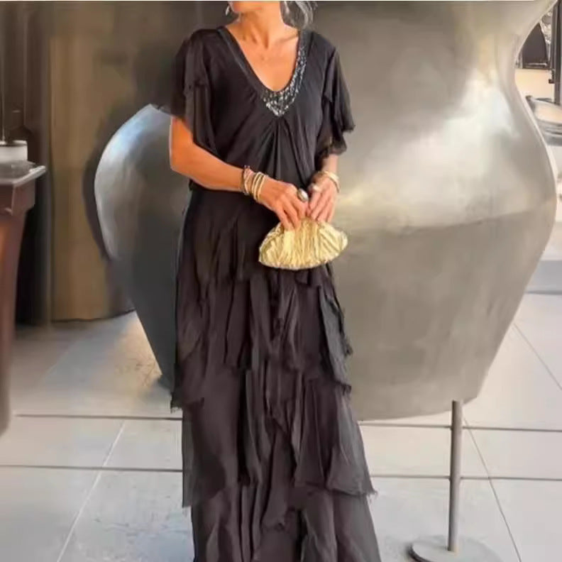 Michelle – Lässiges Slim-Fit Einfarbiges Pulloverkleid