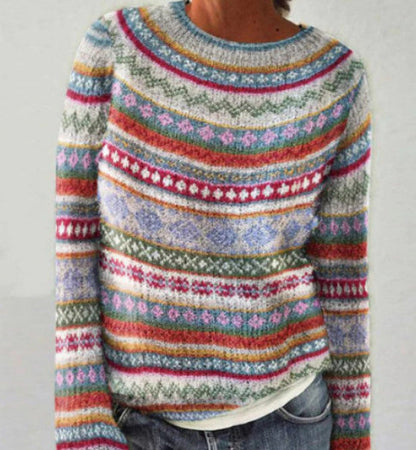 Victoria – Multicolor Rundhals Pullover für Damen