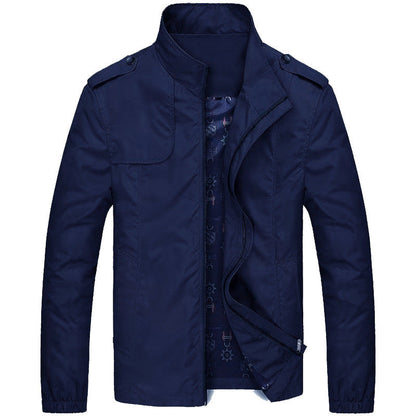 Men's casual jacket slim fit with stand-up collar – fashionable transitional coat for everyday & outdoor