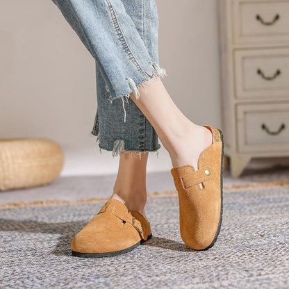 Sophie – Französische Retro Halbschuhe mit geschlossenem Zehenbereich aus veganem Leder