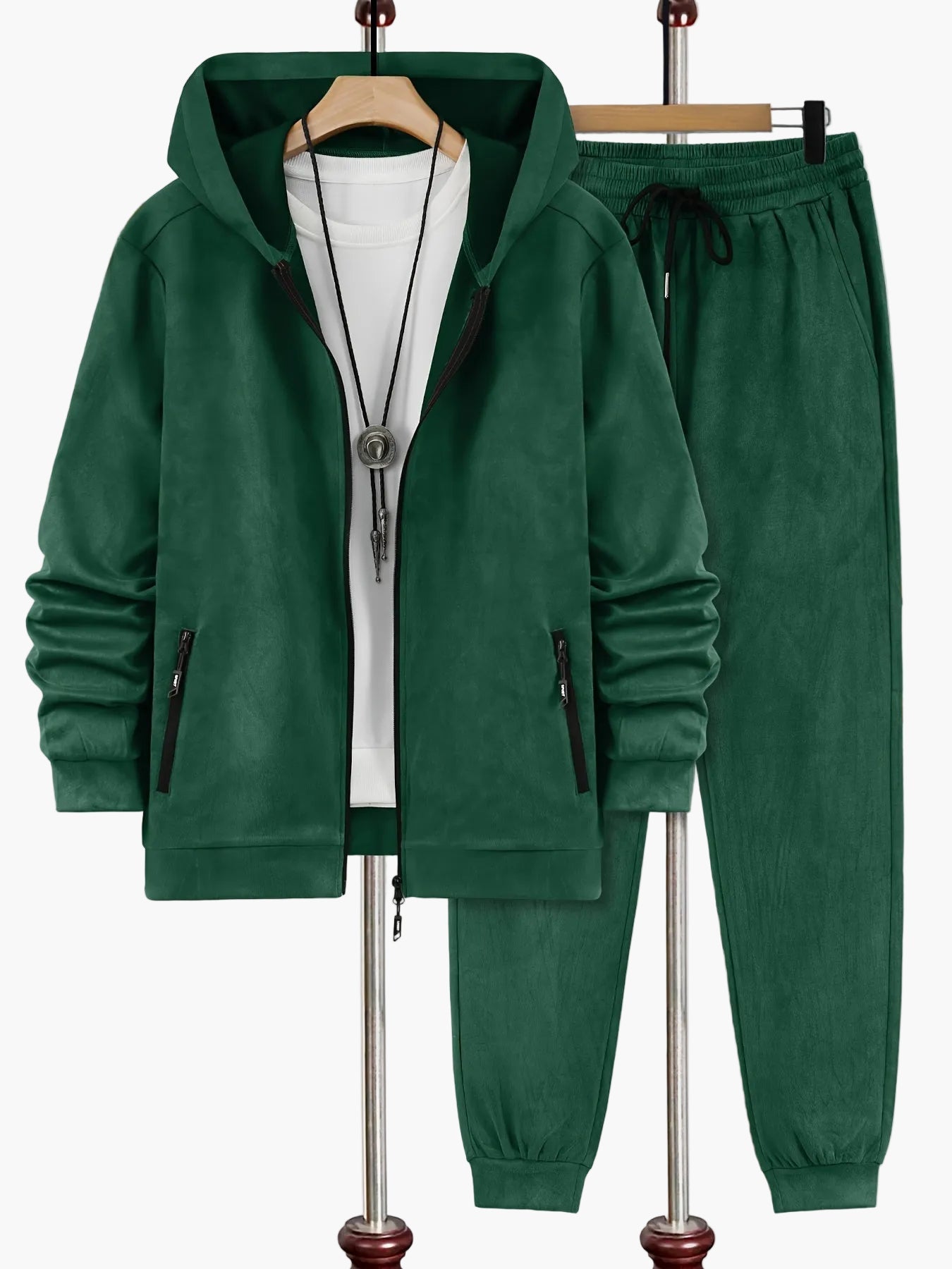 Herren Freizeit Jogginganzug Set mit Kapuzenjacke und Jogginghose – Sportlicher Stil für Alltag und Fitness