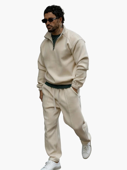 Herren Freizeit Trainingsanzug mit Reißverschluss – Lässiges Set für Alltag und Sport
