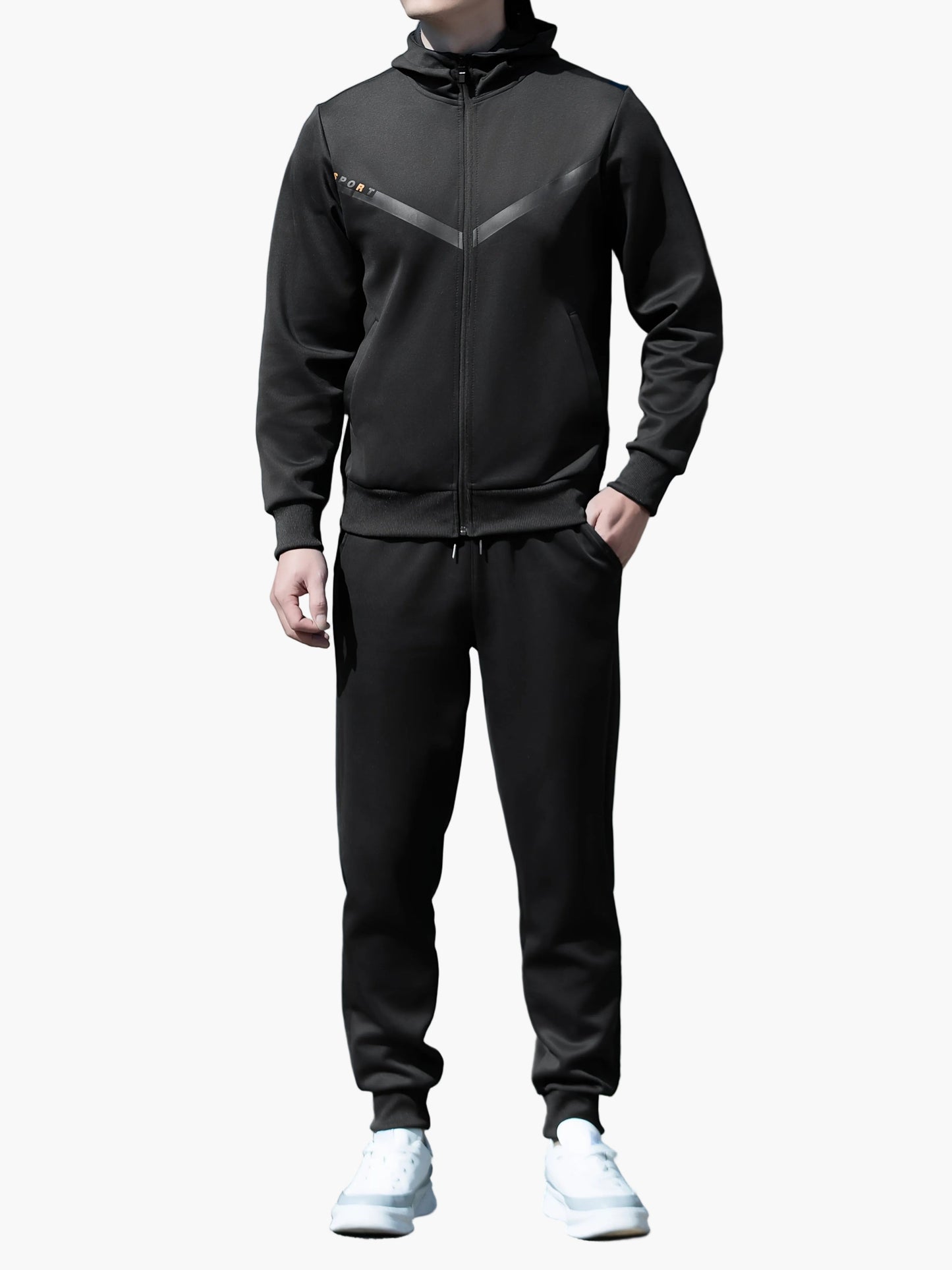 Men's Sports Tracksuit Set with Hoodie – Casual & Fitness Jogging Suit