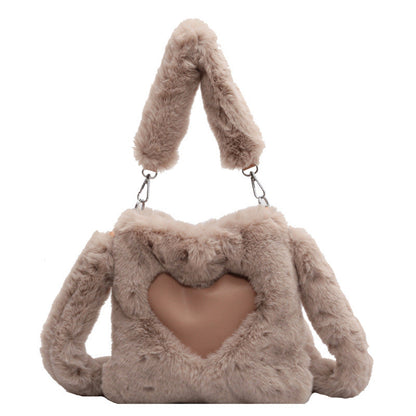 Tanya – Winter Plüsch Schultertasche für Damen