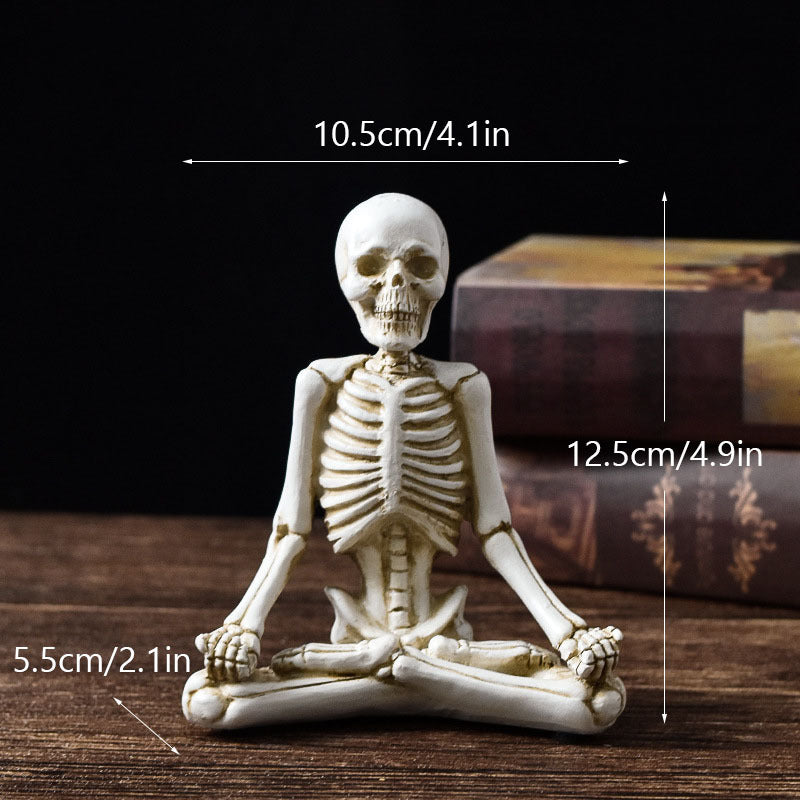 Halloween decorative figure yoga skeleton – funny skeleton figures for Halloween parties & spooky decorations