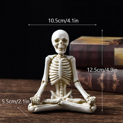 Halloween decorative figure yoga skeleton – funny skeleton figures for Halloween parties & spooky decorations
