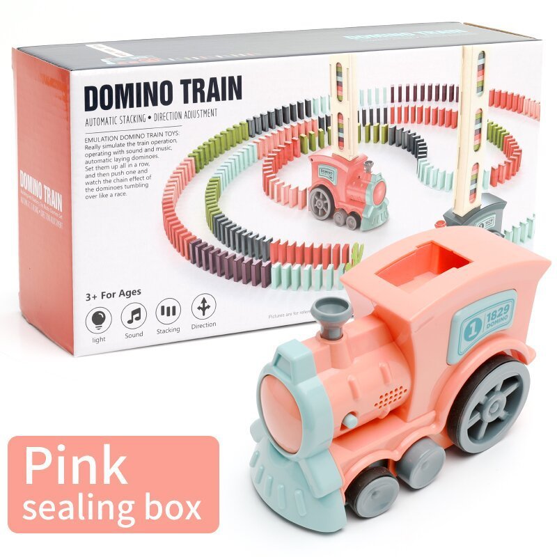 Domino pull toy for children – creative learning game, automatic domino placer, educational toy