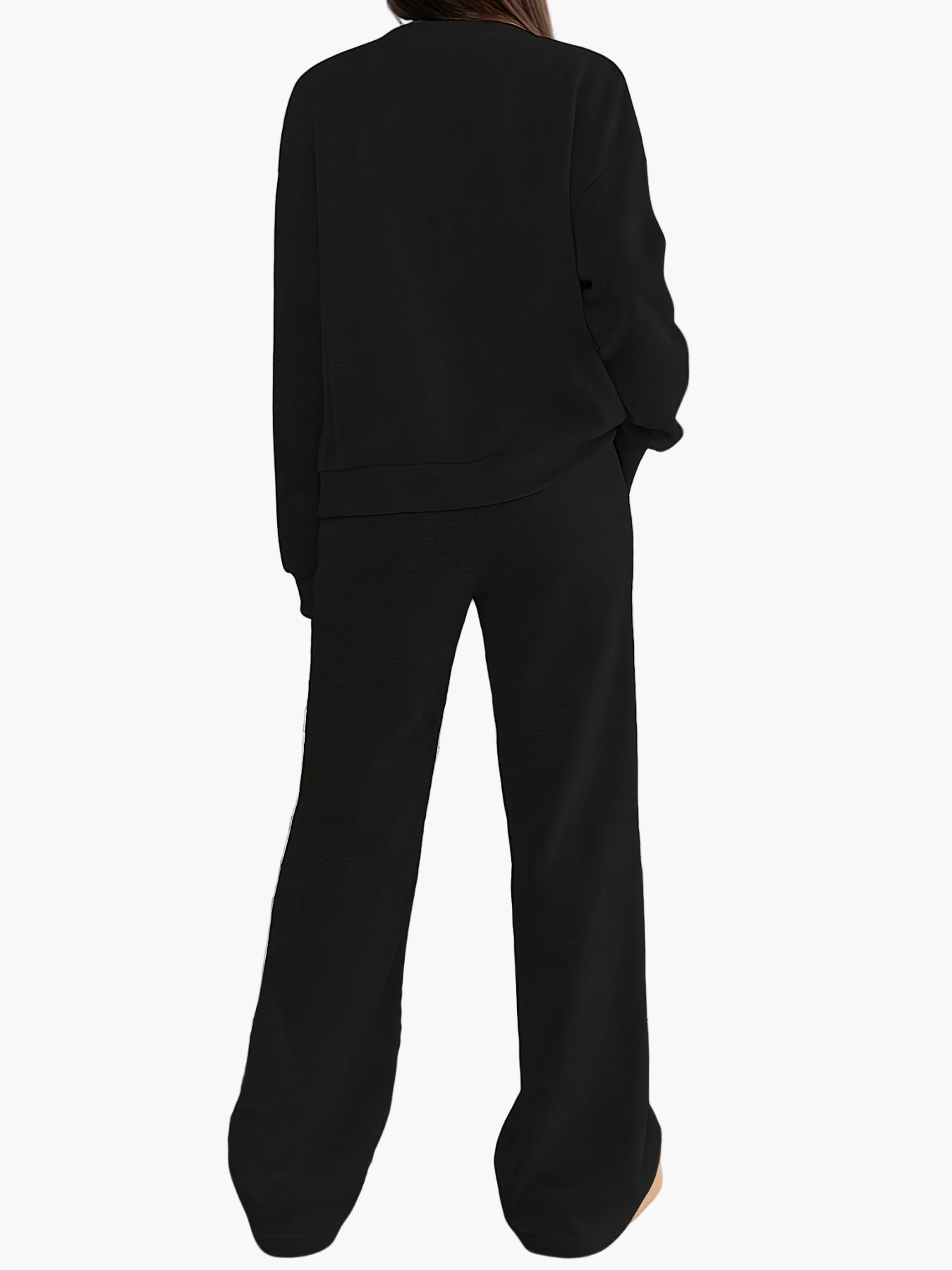 Women's loungewear set – comfortable casual suit with button placket for home and everyday use