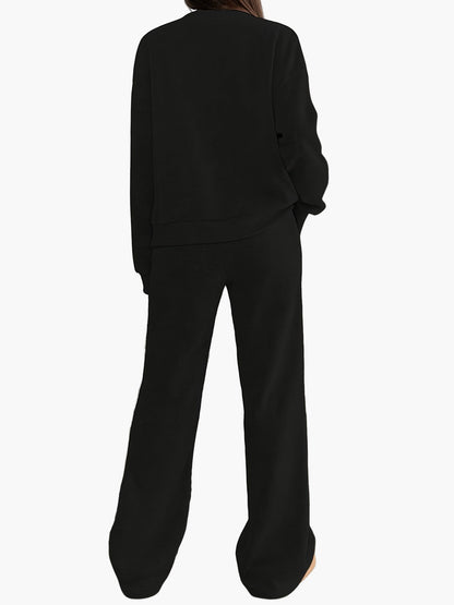 Women's loungewear set – comfortable casual suit with button placket for home and everyday use