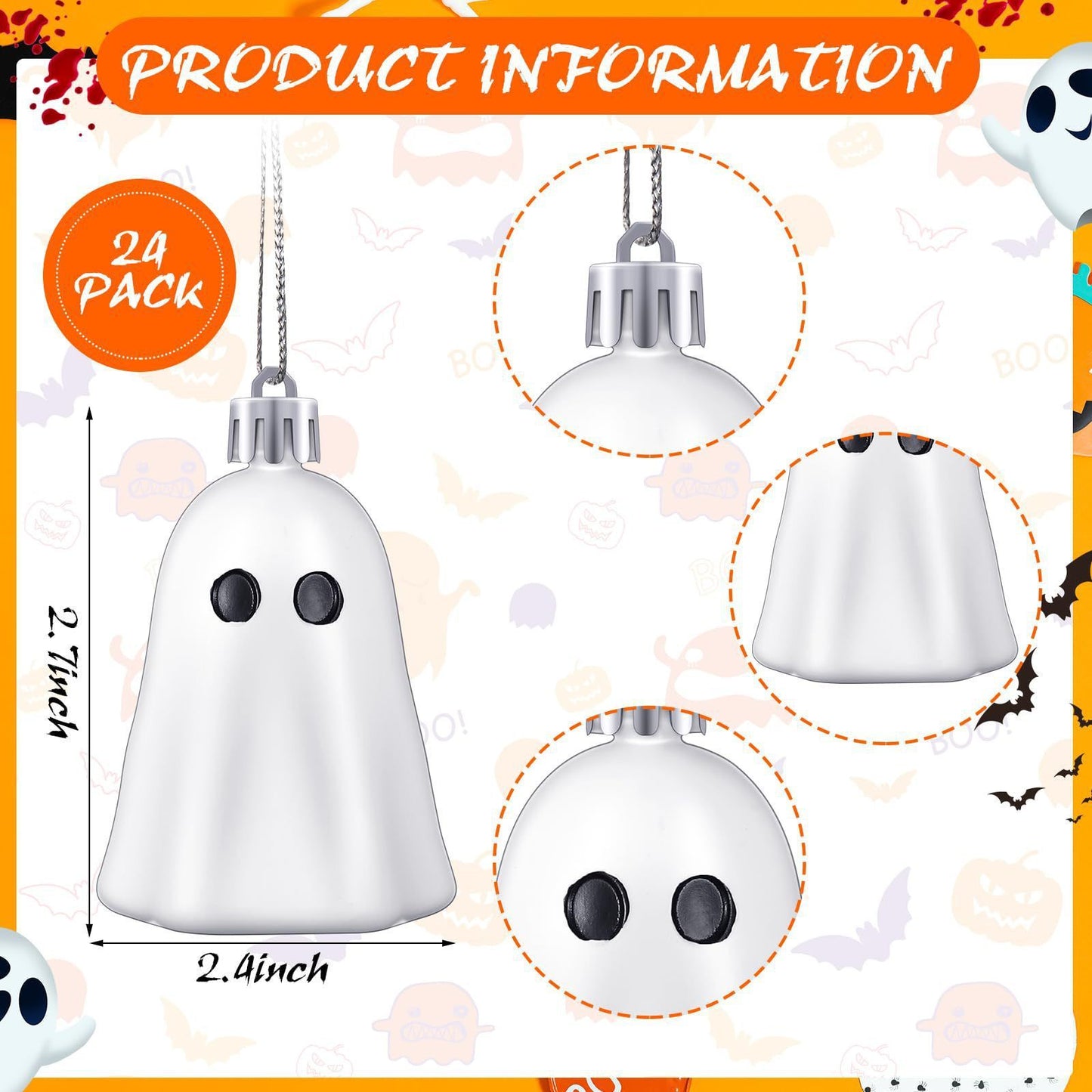 Halloween ghost tree ornaments – decoration set for spooky Halloween parties and home