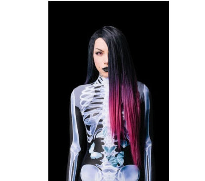 Halloween full-body skeleton costume for women and men – perfect for horror parties & carnival