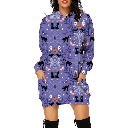 Women's Halloween Hoodie Dress – Funny Costume for Party, Decoration & Trick-or-Treat