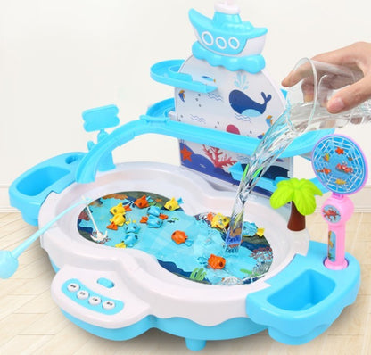 Electric fishing game for children – music, educational toy and fishing fun, unisex, Montessori style