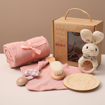 Unisex Baby Geschenkset – Neugeborenen Pflege & Spiel Set mit Elefant – Perfekt zur Geburt oder Babyparty