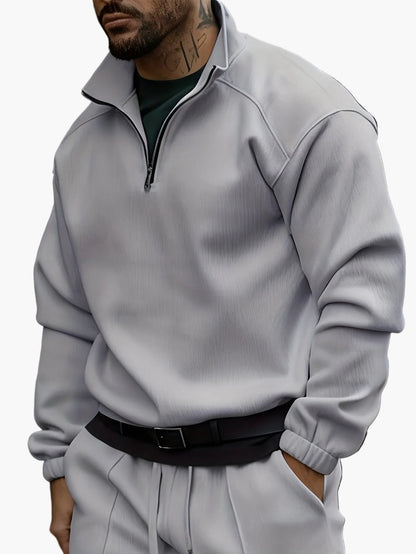 Herren Freizeit Trainingsanzug mit Reißverschluss – Lässiges Set für Alltag und Sport