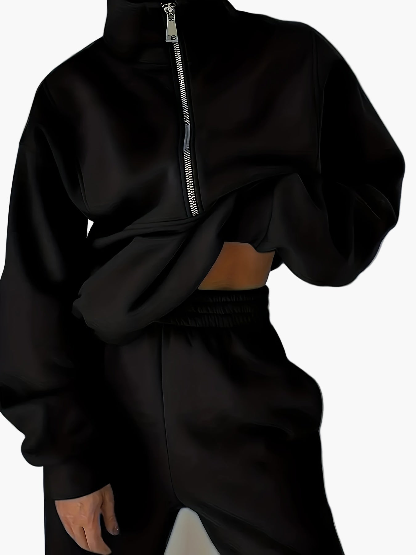 Damen Halbzip Sweatshirt mit Stehkragen – Lässiger Streetwear Pullover für Herbst und Winter