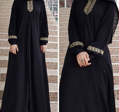 Kimberley – Plus Size Bedrucktes Abaya Jilbab Muslim Maxi Kleid